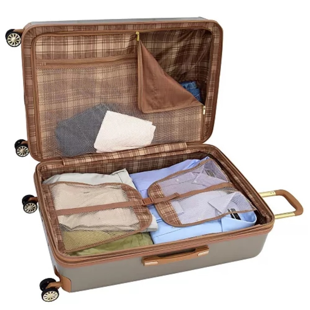 London Fog Regent large check in Expandable Spinner Suitcase travel bag 29 - Picture 4 of 15